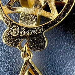 Vintage Edgar Berebi Earrings Gold Tone Rhinestone Statement Clip Ons Signed