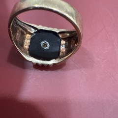 Vintage 10K Yellow Gold Black Onyx Signet Ring Monogram “J” 5.7 Grams Size 9