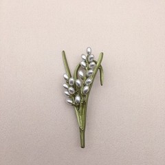Vintage Green Color Plant Pearls Brooch Pin Flower Brooch For Women Jewelry Gift