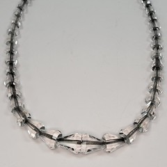 Stunning Art Deco Crystal Sterling Clasp Necklace Graduated Elegant Estate