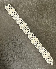 KTF TRIFARI 1930’S BRACELET Art Deco Wide Pave CLEAR Rhinestone Baguette 7.25