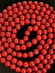 Vintage Precious Natural Red Coral 6mm Beads 50” Long Necklace Knotted Between
