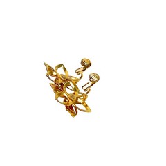 Sarah Coventry Vintage Earrings Demure Clip On Shiny Gold Tone Petals Openwork
