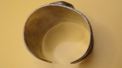 Vintage Silver & Stone Cuff Bracelet Brown Stones Nice Detail Women Southwestern