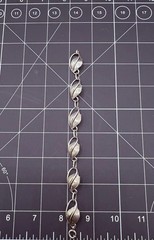 DANECRAFT 925 Sterling Silver – Vintage Floral Leaf Chain Bracelet, 7.5 Inch