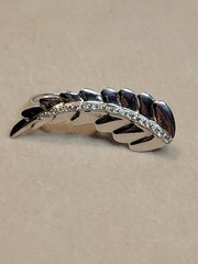 Vtg 925 Double Finger Leaf Ring CZ Accents Size 7 And Size 6 Sterling Silver
