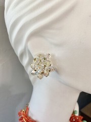 Vintage JULIANA D&E Pin and Earrings With Aurora Borealis Rhinestones BOOK PIECE