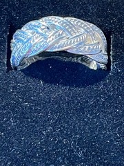 Vintage 925 Sterling Silver NF Braided Basket Weave Ring Unisex size 7.5