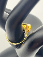 Gold plated fancy cut yellow orange stone cocktail ring size 8.25 vintage