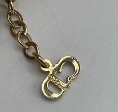 Vintage ch. dior Gold-Tone Chain Necklace Crystal Pavé & Enamel Signed Rare!