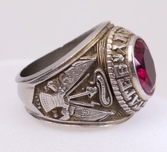 Size 9 Red US Army United States Army Military Signet Stainless Steel Ring