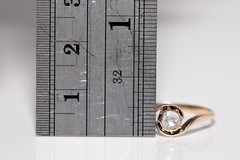 Antique Circa 1900s Handcrafted 14k Gold Natural Rose Cut Diamond Solitaire Ring