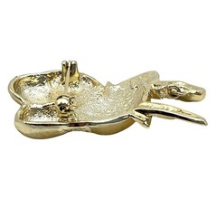 Vintage A.J. Gold Tone LOVE BIRDS with Dangle Heart Brooch Pin