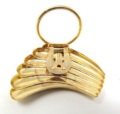 Swish Wave Scarf Clip Slide Dressy Goldtone Holder 1 1/2 inch US Seller LG