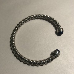 Men’s Vintage Cable Style Sterling Silver cable Bracelet flexable/adjustable