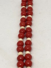 Antique Natural Red&White Coral Beads Necklace