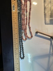 Women’s Mixed Lot 3pc Necklace Set Pink & Gray Simulated Imitation Pearl