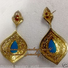 Amazing 2.65ctw Rose Cut Diamond Gemstone Studded Silver Vintage Earring Jewelry