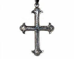 Sterling Silver Religious Victorian Cross Diamond Pendant For Unisex Adult Gift