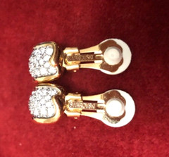 VTG SWAROVSKI Jeweler’s Collection Gold-Plated EARRINGS SWAN+SIGNATURE+COPYRIGHT