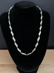 Vintage Soho Design Silver Tone Wave Link Necklace 18″ Adjustable Signed