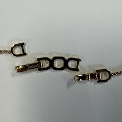 Christian Dior Vintage Necklace Pave Rhinestone Enamel Crescent Gold Plate 16”