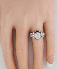 3Ct Art Deco Style Lab Created Diamond Engagement wedding 14K White Gold FN Ring