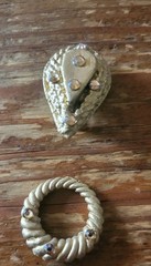 NEW NOS VTG goldtone Jeff Lieb Clip On 90s Rhinestone Costume Statement GLAM