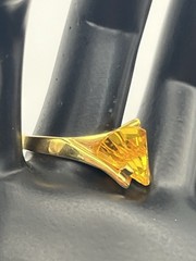 Gold plated fancy cut yellow orange stone cocktail ring size 8.25 vintage