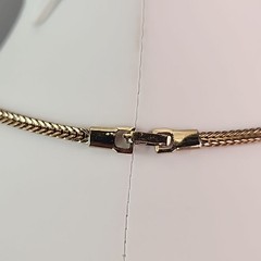 Vintage Rhinestone Necklace Purple Tassel Gold Tone Foxtail 15″