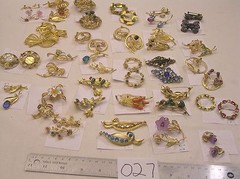 Huge Selection Vtg Filigree Brooch pin Add Rhinestones Flower Bead Brass Lot 027