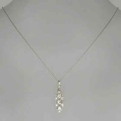 Art Deco Vintage Style Round Lab Created Diamond 14K White Gold Finish Pendant
