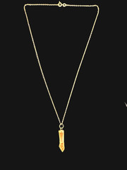Vintage CARNELIAN FIGA Hand Pendant on GOLD FILLED Chain Good Luck Charm