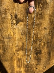 Vintage Sterling Silver Figaro Chain Necklace 20″ 6mm- 23.23 Grams Made In Italy