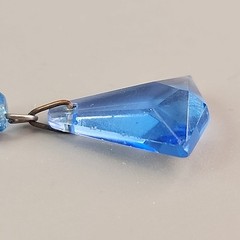 Vintage Art Deco Necklace Bracelet Set Blue Glass 16″
