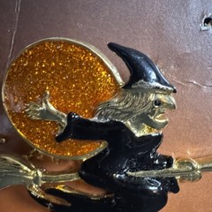 Vintage Flying Witch Brooch & Earrings Set BOO-TIQUE Mystic Industries New