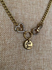 Lady Juicy Necklace Vintage Y2K 15″ Gold Choker Chain Love Luck Couture