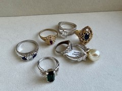 Vintage-Estate Mixed Lot of 7 Fashion Costume Rings