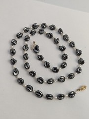 Vtg Handmade Necklace Lot Hematite Pearl Carnelian Garnet Beads Gold Filled