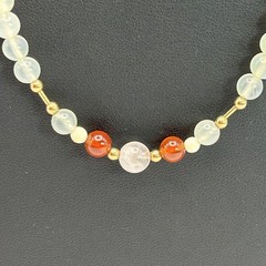 Vintage 14/20 14K Gold Filled Natural Stone Bead Necklace Mid-Century 24”