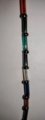 Vintage Tube Glass Bead Necklace Colorful 31″ 2.1mm Wide Beads Very Light Weight