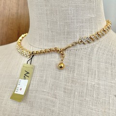 Vintage NWT UNUSED Napier Gold Diamante Crystal Rhinestone Choker Link Necklace