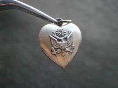 United States Army Seal Vtg Brushed Puffed Sterling Silver Charm Pendant 1.1g
