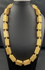beautiful vintage antique afghani handmade brass gold plated beads necklace