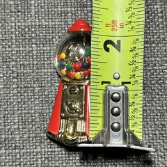 Vintage Gumball Machine Brooch Pin Red Gold Tone Enamel Multicolor Beads Retro