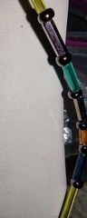 Vintage Tube Glass Bead Necklace Colorful 31″ 2.1mm Wide Beads Very Light Weight