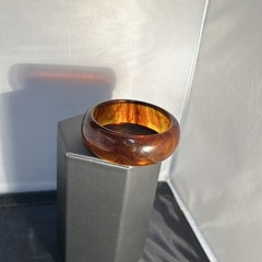 Vintage Bakelite Bangle Bracelet Amber Root Beer Swirl 7’