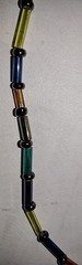 Vintage Tube Glass Bead Necklace Colorful 31″ 2.1mm Wide Beads Very Light Weight