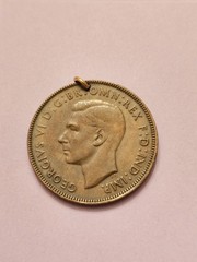 1942 AUSTRALIA ONE PENNY GEORGE VI KANGAROO VINTAGE COIN CHARM PENDANT FREE SHIP