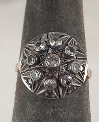 RARE Antique ESTATE 18K Band Sterling Top Spinel Stone Victorian Era Ring Sz 5.5